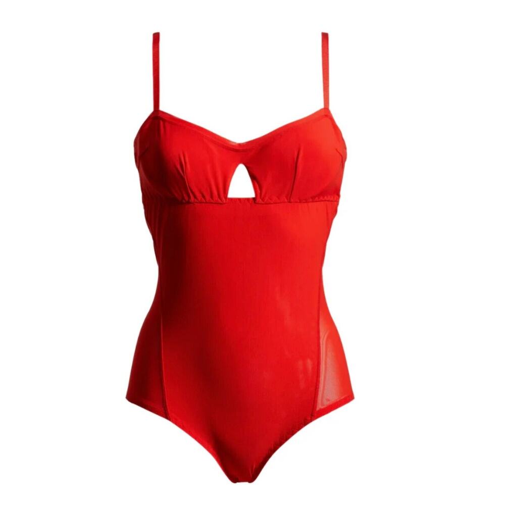 $128 MSRP Under the Wire bodysuit Blood Orange Red Med by We are HAH-Free People